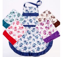 Фартук болоньевый плотный взрослый Цветы крупные