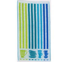 Полотенце махровое жаккардовое пестротканое Чашки 5142