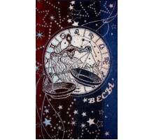 Полотенце махровое жаккардовое пестротканое Весы 7569