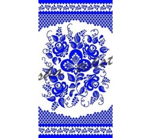 Полотенце махровое жаккардовое пестротканое Гжель-1 3014