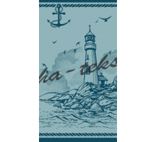 Полотенце махровое жаккардовое пестротканое Морское маяк 4472