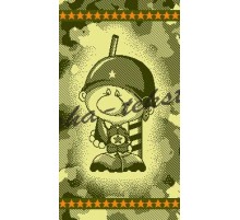 Полотенце махровое жаккардовое пестротканое Комуфляж пограничник 4389