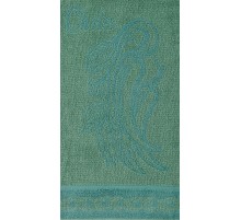 Махровое полотенце гладкокрашенное жаккардовое 4947 Перец вид 215 зеленый сланец