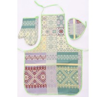 Набор рогожка - фартук, прихватка, варежка НР05