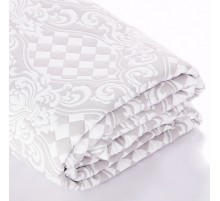 Покрывало декоративное Романтика с окантовкой Клетка, вид 2 - серый (брак)