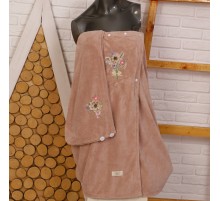 Набор сауна микрофибра женская+тюрбан Букет 98-723 №4