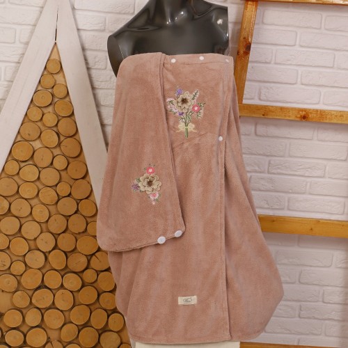 Набор сауна микрофибра женская+тюрбан Букет 98-723 №4 из Иваново