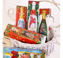 Набор полотенец из рогожки Купон 50х63 см в бутылке Новогодний