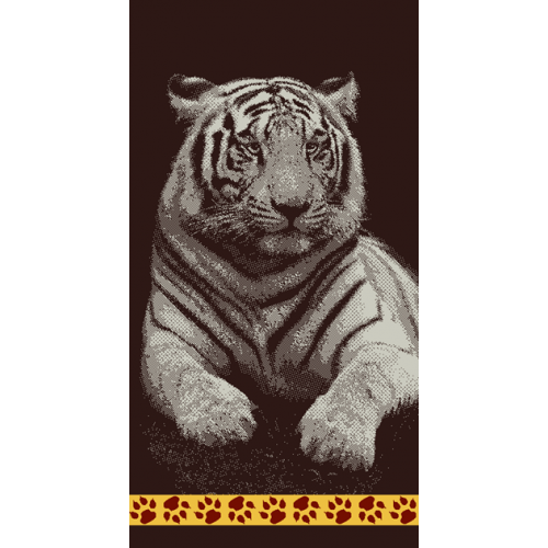 Полотенце махровое пестротканое жаккардовое Тигр 2308