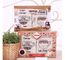 Набор полотенец рогожка Купон 50х63 см в коробке 2 штуки 11475-1 ад в ассортименте