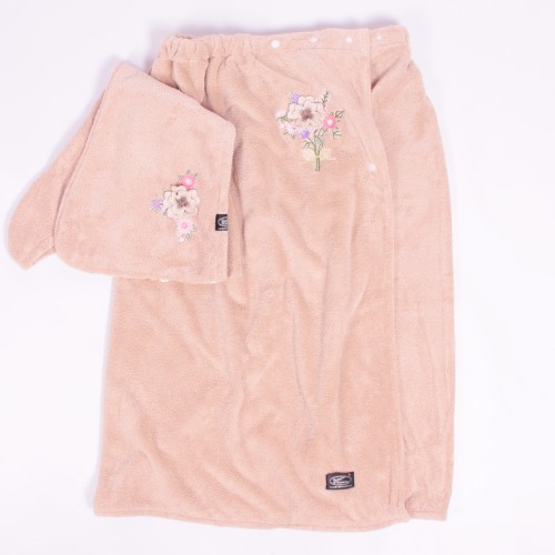 Набор сауна микрофибра женская+тюрбан Букет 98-723 №2 в Санкт-Петербурге