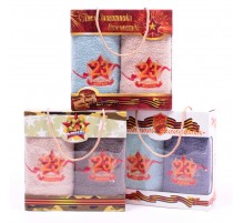 Набор махровых полотенец А-В-С-7 в сумочке Р+Р