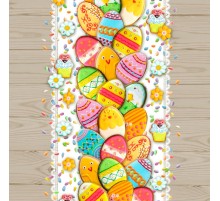 Салфетка дорожка на стол хлопковая Пасхальные пряники 30204-1 тк 