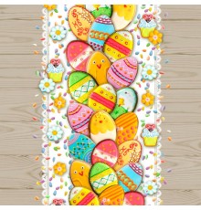 Салфетка дорожка на стол хлопковая Пасхальные пряники 30204-1 тк 