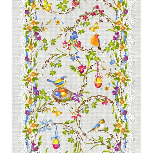 Салфетка дорожка на стол хлопковая Вербное воскресенье 30213-1 тк из Иваново