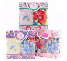 Набор полотенец рогожка 40х75 см в коробке 2 штуки 477 бм