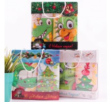 Набор полотенец из микрофибры с карабином Новогодний-Дракоша JZ9-840 Р в сумочке НГ Р+Р