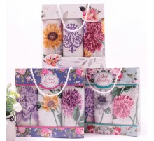 Набор полотенец рогожка 40х75 см в коробке 3 штуки 12954 бм