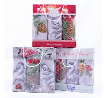 Набор полотенец рогожка 40х75 см в коробке 3 штуки 12874-1 ад