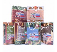 Набор махровых полотенец 23В-875 в коробке 23 февраля Л