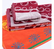 Полотенце махровое пестротканое жаккардовое 40*70 (БРАК, без маркировки)