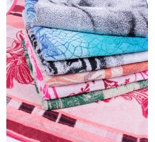 Полотенце махровое жаккардовое пестротканое 70х140 БРАК без маркировки