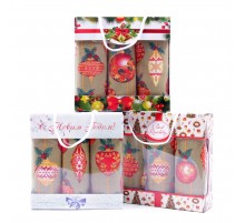 Набор полотенец рогожка 40х75 см в коробке 3 штуки 500016-1 тдл