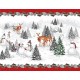 Салфетка-дорожка на стол хлопковая "Веселые снеговики" арт. 29286-1 тк