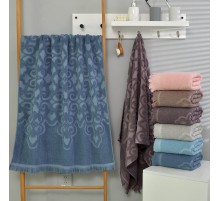 Махровое полотенце Узор с бахрамой 6314А-6314В