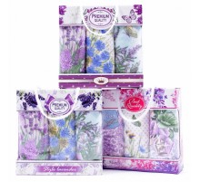 Набор полотенец из микрофибры Букет лаванды X-F-07 в сумочке МР+МР+МР
