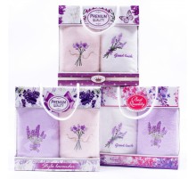 Набор полотенец из микрофибры Нежная лаванда X-F-06 в сумочке МР+МР