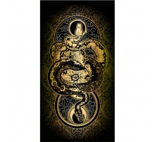 Полотенце махровое пестротканое жаккардовое  Змеи Инь-Янь 7626