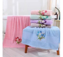 Полотенце махровое Букет тюльпанов 9119