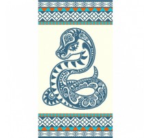 Полотенце махровое жаккардовое пестротканое Росписная змейка 7620