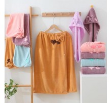 Набор 2-х предметный сауна микрофибра женская + чалма  А6083  в ассортименте