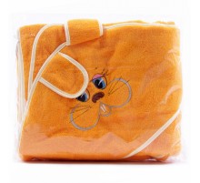 Махровое полотенце детское с вышивкой Уголок с длинными ушками Зайка вид 97 подсолнух