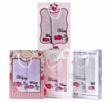 Набор махровых полотенец А7002 в коробке Б+Л остаток 4шт.