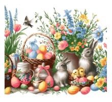 Салфетка дорожка на стол хлопковая Пасхальные подарки 29349-1 тк