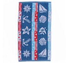 Полотенце махровое жаккардовое пестротканое Морское 7118