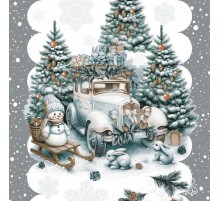 Салфетка-дорожка на стол хлопковая Веселый Новый год 29385-1 тк