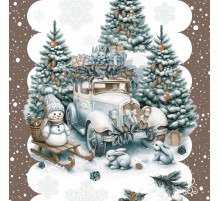 Салфетка-дорожка на стол хлопковая Веселый Новый год 29385-2 тк