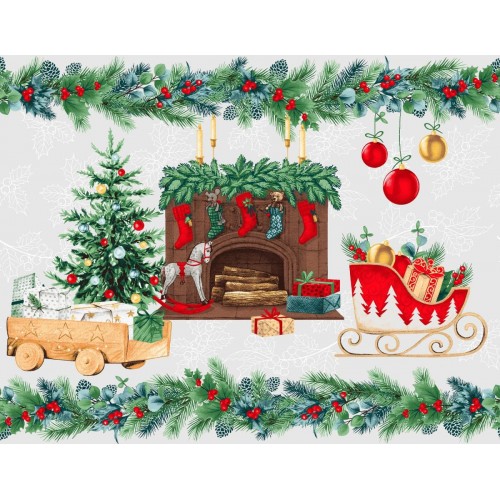Салфетка-дорожка на стол хлопковая У камина 29390-1 тк Салфетка-дорожка на стол хлопковая У камина 29390-1 тк