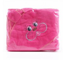 Полотенце махровое детское с вышивкой Уголок с длинными ушками, вид 26 красно-сиреневый