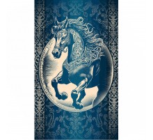Полотенце махровое жаккардовое пестротканое Сказочный конь 7950