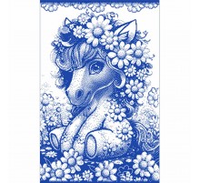 Полотенце махровое пестротканое жаккардовое Милая лошадка 7943