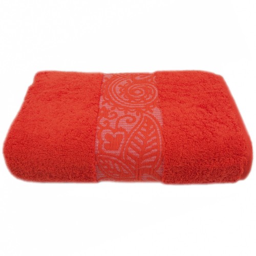 Полотенце махровое гладкокрашеное Осенняя вязь вид 349 киноварь 7991