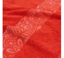 Полотенце махровое гладкокрашеное Осенняя вязь вид 349 киноварь 7991
