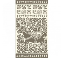 Полотенце махровое жаккардовое пестротканое Расписной пони опал/гаванна 7938