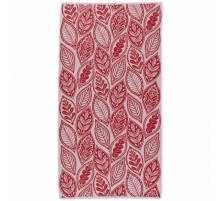 Полотенце махровое пестротканое жаккардовое Осенний листопад 7981 бардо-беж