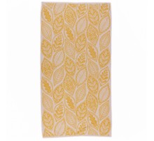 Полотенце махровое пестротканое жаккардовое Осенний листопад 7981 желтый-беж